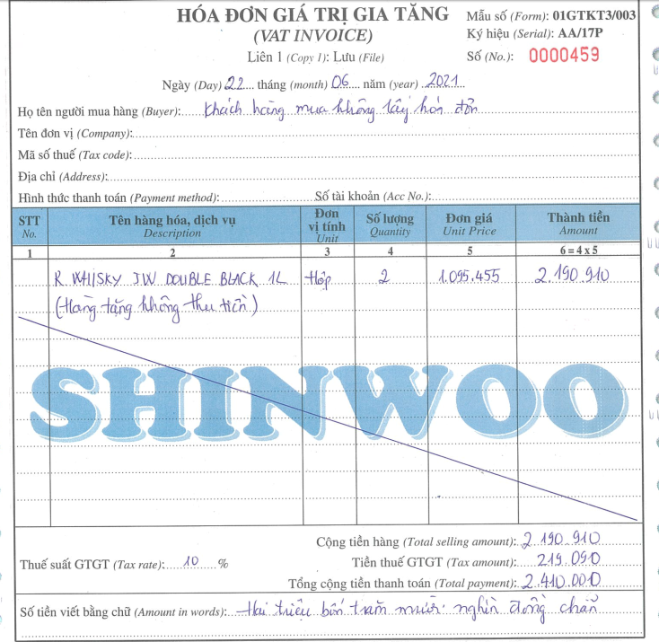 Hoa Don Hang Tang