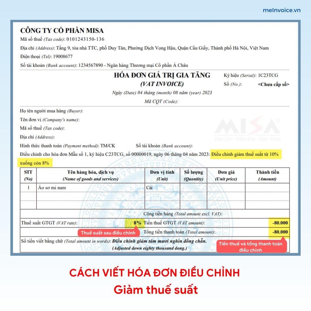 Điều Chỉnh Giảm Mức Thuế Suất 10% Xuống 8%
