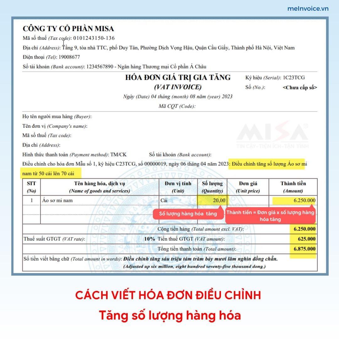 Điều Chỉnh Tăng Số Lượng Hàng Hóa