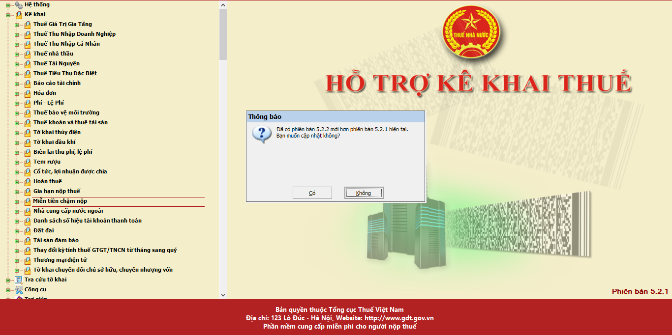 Cập nhật HTKK 5.2.2