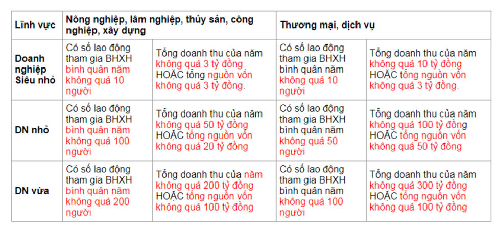 Xác định loại hình doanh nghiệp nhỏ và doanh nghiệp siêu nhỏ thuộc đối tượng gia hạn nộp thuế