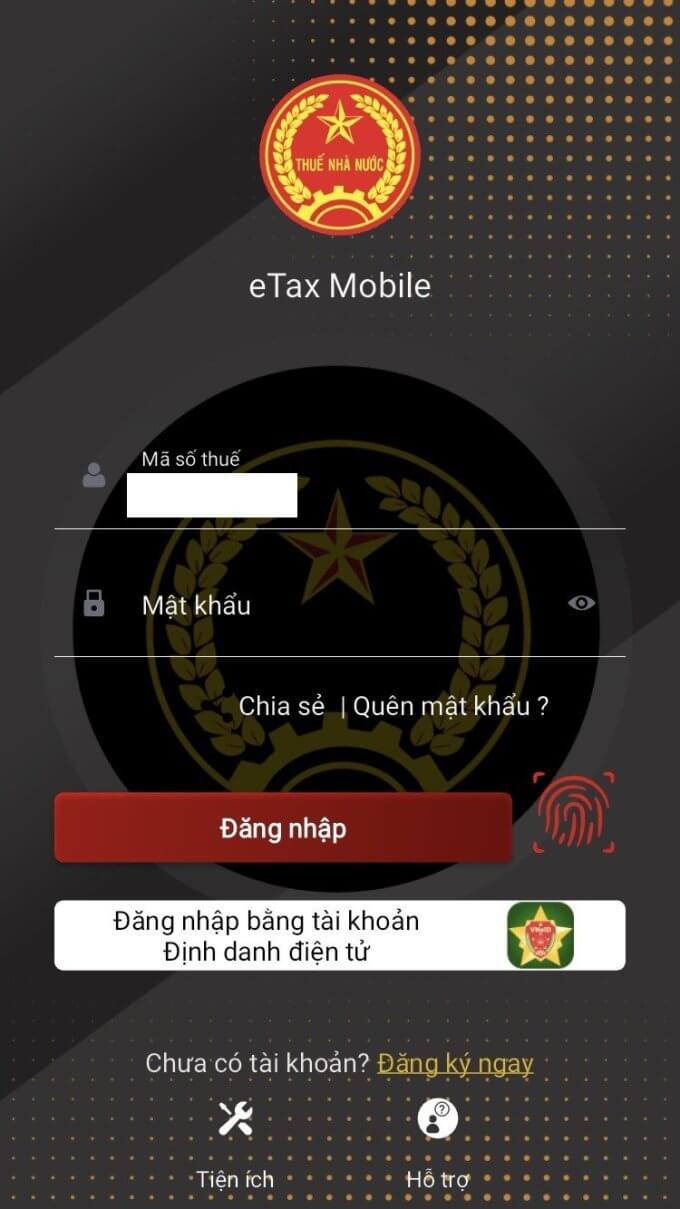 Đăng nhập tài khoản VNID để tra cứu thuế TNCN