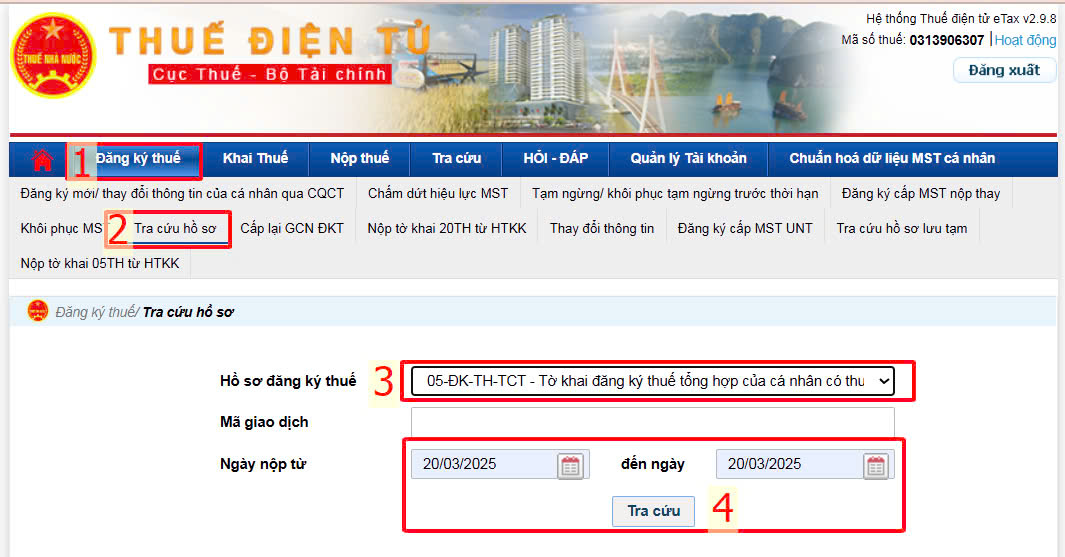 Kiểm tra kết quả tại mail đã đăng ký để nhận thông báo của CQT
