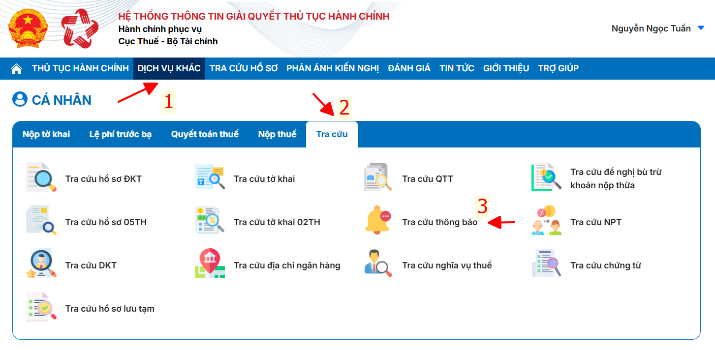 Tra Cứu Thông Báo Tờ Khai Sau Khi Nộp