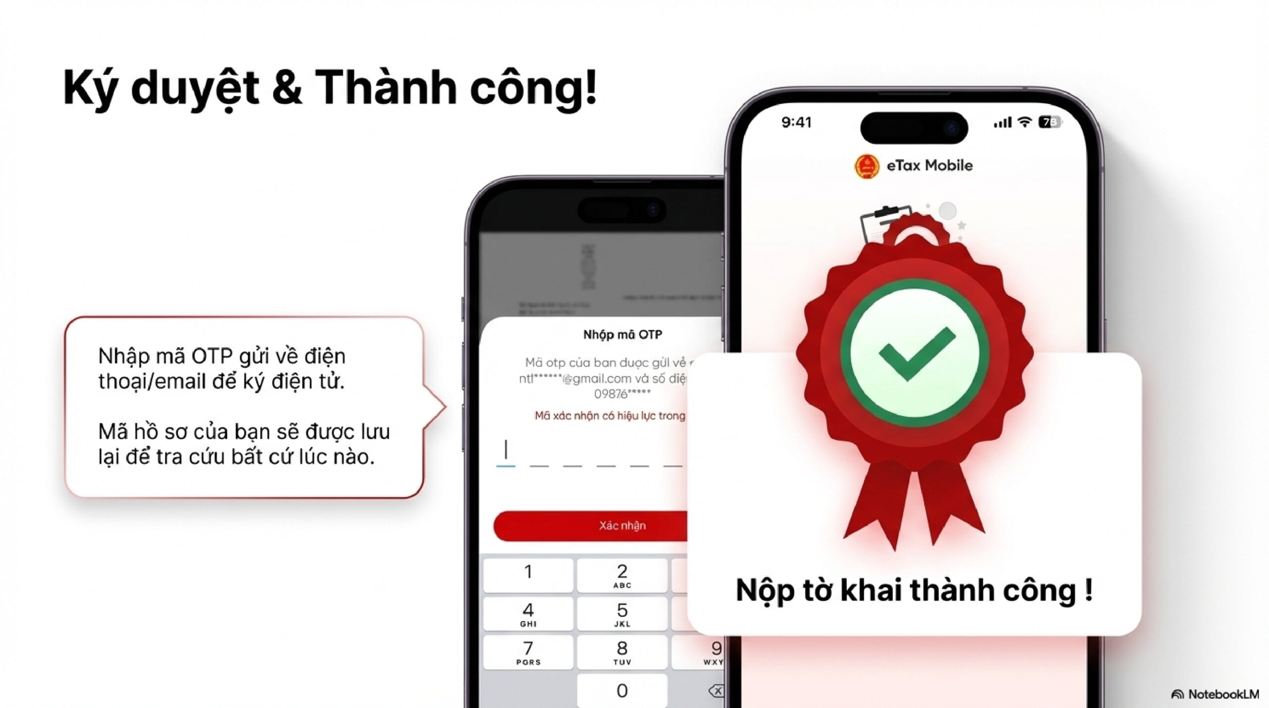 ký điện tử và xác nhận nộp tờ khai thành công