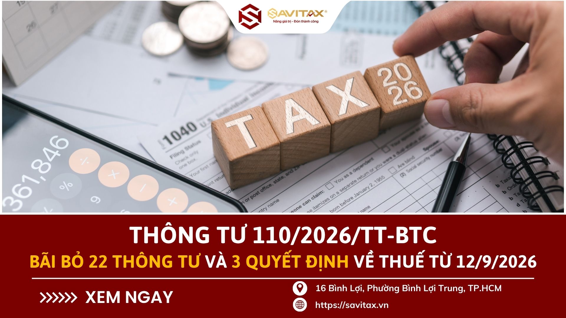 Thông tư 110/2026/TT-BTC Bãi Bỏ 22 Thông Tư Và 3 Quyết định Về Thuế Từ 1292026
